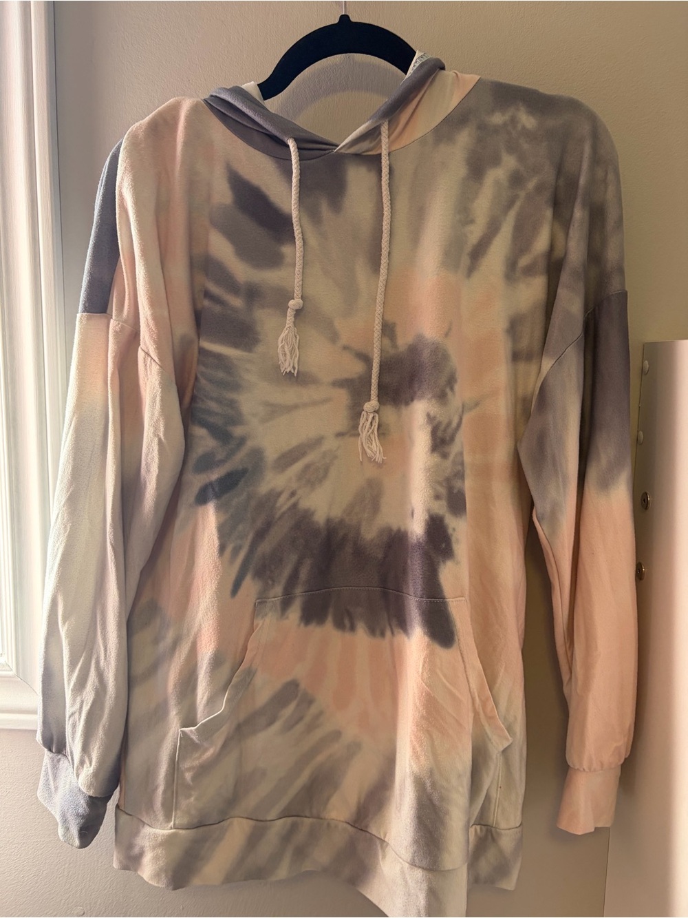 Pink and Grey Tye Dye Hoodie